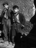 Ragged, Filthy, Poverty Stricken, Street Boys Smoking Cigarettes Begged from American Soldiers