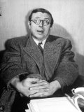 Buy Philosopher Writer Jean Paul Sartre Making a Difficult Point, with His Eyes Going in Two Directions at AllPosters.com