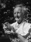 Anna M. Moses aka Grandma Moses Holding Kitten