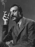 Excellent Portrait of Painter Arshile Gorky, Smoking a Cigarette, at Gjon Mili's Studio