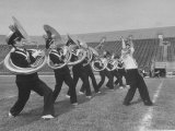 Marching Band Going Through Their Routines During Bands of America
