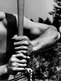 Shoulder, Arm and Hands of Yankee Baseball Player Mickey Mantle, Demonstrating Grip on Baseball Bat