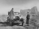 Three Women in Classic 1920's Attire Admiring View at 