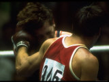 US Athlete Duane Bobick with Unidentified Boxer at the Summer Olympics