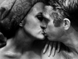 Faye Dunaway Practicing Scenes with Steve McQueen Premium Photographic Print