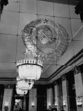 Hall of Emblems in USSR East Berlin Embassy, with Soviet Seal Embossed on Mirror
