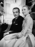 Prince Rainier III with Actress Grace Kelly at the Announcement of Their Engagement