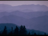 Beautiful Panoramic of Blue Ridge Mountains with a Blue Haze Covering Them