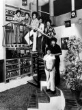 Jackson Five Michael, Marlon, Tito, Jermaine, and Jackie, with Parents Joe and Katherine Jackson