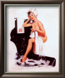 Pin-Up Girl with Towel