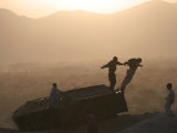 Buy Children Play on Top of a Destroyed Tank at AllPosters.com