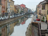 Buy Shops and Restaurants Along Canal, Naviglio Grande, Milan, Italy at AllPosters.com