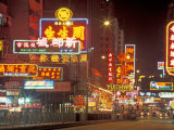 Neon Lights at Night, Nathan Road, Hong Kong, China