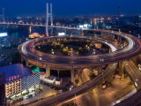 Buy Highway Traffic at Entrance to Nanpu Bridge over Huangpu River, Shanghai, China at AllPosters.com