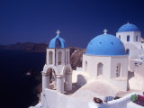 Blue Domed Churches, Oia, Santorini, Cyclades Islands, Greece