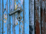 Buy Weathered Door, Handle and Lock / Keyhole, Ny Alesund, Svalbard at AllPosters.com