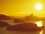 Buy Sunset on Icebergs in the Bismark Strait, Petermann Island, Alaska, USA at AllPosters.com