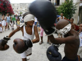 Two Cuban Boys Show Their Boxing Skills