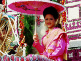 Buy Portrait of Woman in Spring Flower Festival Pageant, Chiang Mai, Thailand at AllPosters.com