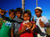 Group of Boys Holding Flowers, Indonesia