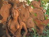 Buy Natural Clay Mermaid and Fish Design, Oaxaca, Mexico at AllPosters.com