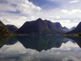 Buy Mountain Reflecting in Fjord Waters, Norway at AllPosters.com
