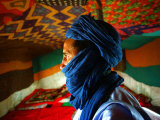 Buy A Man, Wearing his Traditional Tuareg Turban, Stands in His Tent in Koygma at AllPosters.com