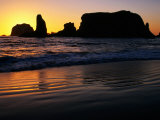 Buy Sea Stacks Silhouetted at Sunset at Bandon State Park, Bandon, U.S.A. at AllPosters.com