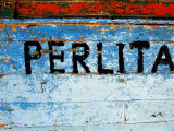Detail of Painted Side of Fishing Boat Called 