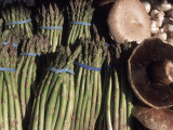 Buy Asparagus and Mushrooms at Stall in Pike Place Market, Seattle, Washington, USA at AllPosters.com