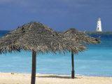 Buy Lighthouse and Thatch Palapa, Nassau, Bahamas, Caribbean at AllPosters.com