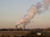 A Nuclear Power Plant Belches Steam from Its Cooling Towers, Collegeville, Pennsylvania