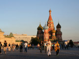 People in Front of St. Basil's Cathedral, Moscow, Russia