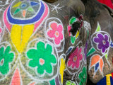 Painted Elephant, Amber Fort, India