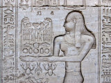 Queen Cleopatra and Stone Carved Hieroglyphics, Egypt