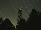 Star Trails Above the Summit Ridge Fire Tower, Built in 1942