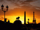 Buy Place de la Concorde, Eiffel Tower, Obelisk, Paris, France at AllPosters.com