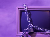 Padlock and Chain on Computer