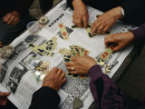 Buy Locals Play a Chinese Card Game on a Newspaper in a Wuhan Park at AllPosters.com