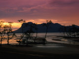 Buy Sunset Over Telok Assam with Santubong in the Background, Bako National Park, Malaysia at AllPosters.com