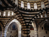Inside Striped Domes of Khan Assad Pasha Built Between 1751-53, Old City, Damascus, Syria