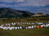Buy People Sitting in Circle at Ruinas De San Andres Pyramids, San Salvador, El Salvador at AllPosters.com