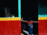 Girl Standing in Market Doorway, Santa Maria De Jesus, Guatemala