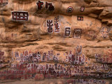 Circumcision Ceremonial Paintings on Cliff at Songo Village, Dogon Country, Mali
