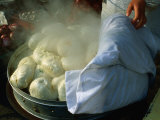 Freshly Cooked, Hot Dumplings for Sale Near Dazhalan, Beijing, China