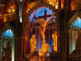Crucifix Detail at Alter of Basilique Notre Dame, Vieux Montreal, Montreal, Canada