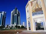 Twin Towers at East End of the Corniche, Doha, Ad Dawhah, Qatar