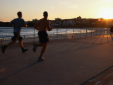 Joggers on Promenade at Bondi Beach Sydney, New South Wales, Australia