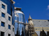 Gothic Stephansdom (St Stephen's Cathedral) and Hans Hollein's 