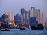 City Skyline and Construction, Shanghai, China